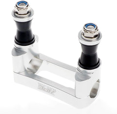 Anti Vibration Handlebar Clamp for 1-1/8 Inch Fat Bars CNC Billet Aluminum ATV Steering Stem Mount 100mm Bolt Spacing for Aftermarket ATV Stems (Silver)