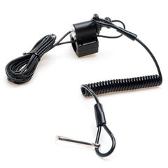 Interruptor de seguridad con correa - APE Racing, negro, con llave de cordón para montaje en ATV, manillar de 7/8"