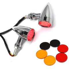 Intermitentes LED vintage de metal para motocicleta APE RACING, luces traseras cromadas M10