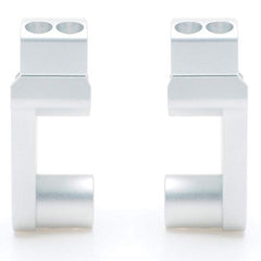 Elevadores de abrazadera de manillar pivotantes APE RACING de 2" de altura, plateados, para manillares de 7/8" o 1 1/8", montaje en abrazadera de potencia de 7/8".