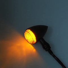 Clignotants moto - APE RACING Clignotants métalliques style balle classique à LED, universels pour motos avec filetage de 10 mm (lentilles noires et fumées)