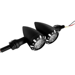 Feu arrière LED métallique pour moto APE RACING avec clignotants et feux de freinage, noir M10
