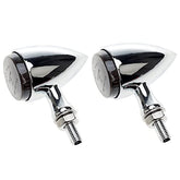 Intermitentes para motocicleta APE RACING, estilo bala clásico, de metal, LED, universales, con orificios de 10 mm (cromados y ahumados).