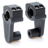 Elevadores de abrazadera de manillar pivotantes APE RACING de 2" de altura, negros, para manillares de 7/8" o 1 1/8", montaje en abrazadera de potencia de 7/8".