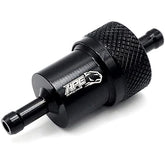 Filtro de combustible en línea de bronce sinterizado universal de aluminio billet APE RACING de 1/4" para motocicletas, vehículos todo terreno, motos de cross, cuatriciclos o motores pequeños.