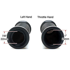 Puños de motocicleta de 7/8" - Puños universales de gel de goma y aluminio CNC con extremo de manillar para ATV, motocicleta y scooter (negro)