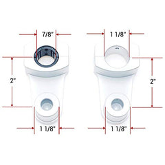 Elevadores de abrazadera de manillar pivotantes APE RACING de 2" de altura, plateados, para manillares de 7/8" o 1 1/8", montaje en abrazadera de potencia de 1-1/8".