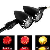 Luces traseras LED de metal para motocicleta APE RACING, intermitentes con freno de marcha, color negro M10