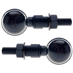 Clignotants de moto - APE RACING Clignotants métalliques style balle classique, compatibles avec les motos à filetage de 10 mm (noir + lentilles fumées)