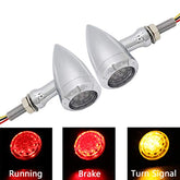 Luces traseras LED de metal para motocicleta APE RACING, intermitentes con freno de marcha, cromadas M10