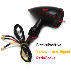 Intermitentes LED vintage de metal para motocicleta APE RACING, luces traseras negras M10