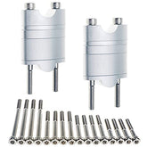 Elevadores de manillar APE RACING de aluminio macizo con altura ajustable para manillares de 7/8" (22 mm) para motocicletas, todoterrenos, motos de cross y cuatriciclos (7/8", plateados)