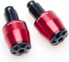 Tapones universales de aluminio APE RACING para extremos de manillar de motocicleta. Pesos para manillares de 7/8" o 1 1/8". Compatibles con cualquier motocicleta, motocross, scooter con manillar hueco (rojo).