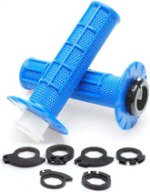 Puños de manillar APE RACING antideslizantes con bloqueo giratorio para acelerador, para motocicleta, motocross, todoterreno (azul)