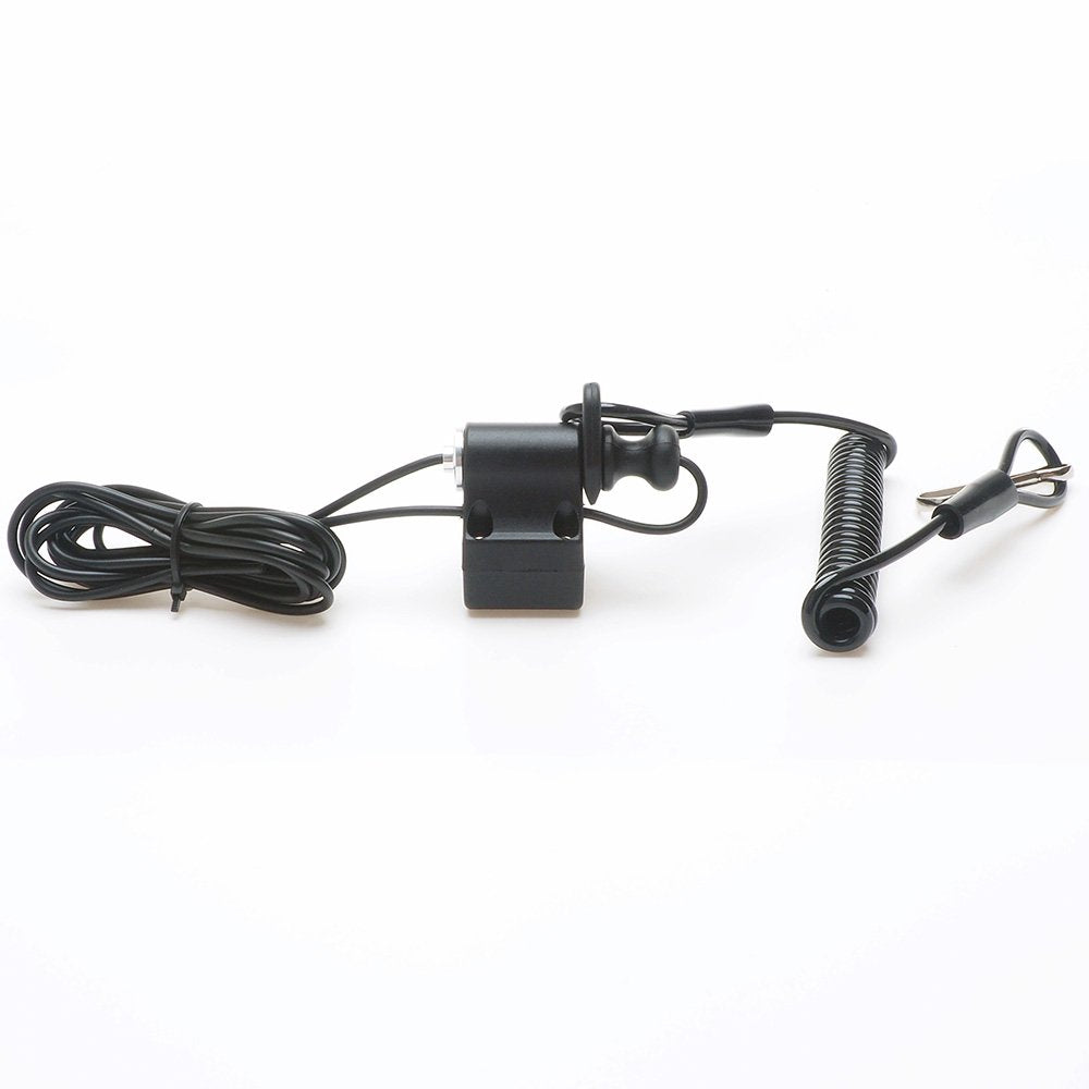 Interruptor de seguridad con correa - APE Racing, negro, con llave de cordón para montaje en ATV, manillar de 7/8"