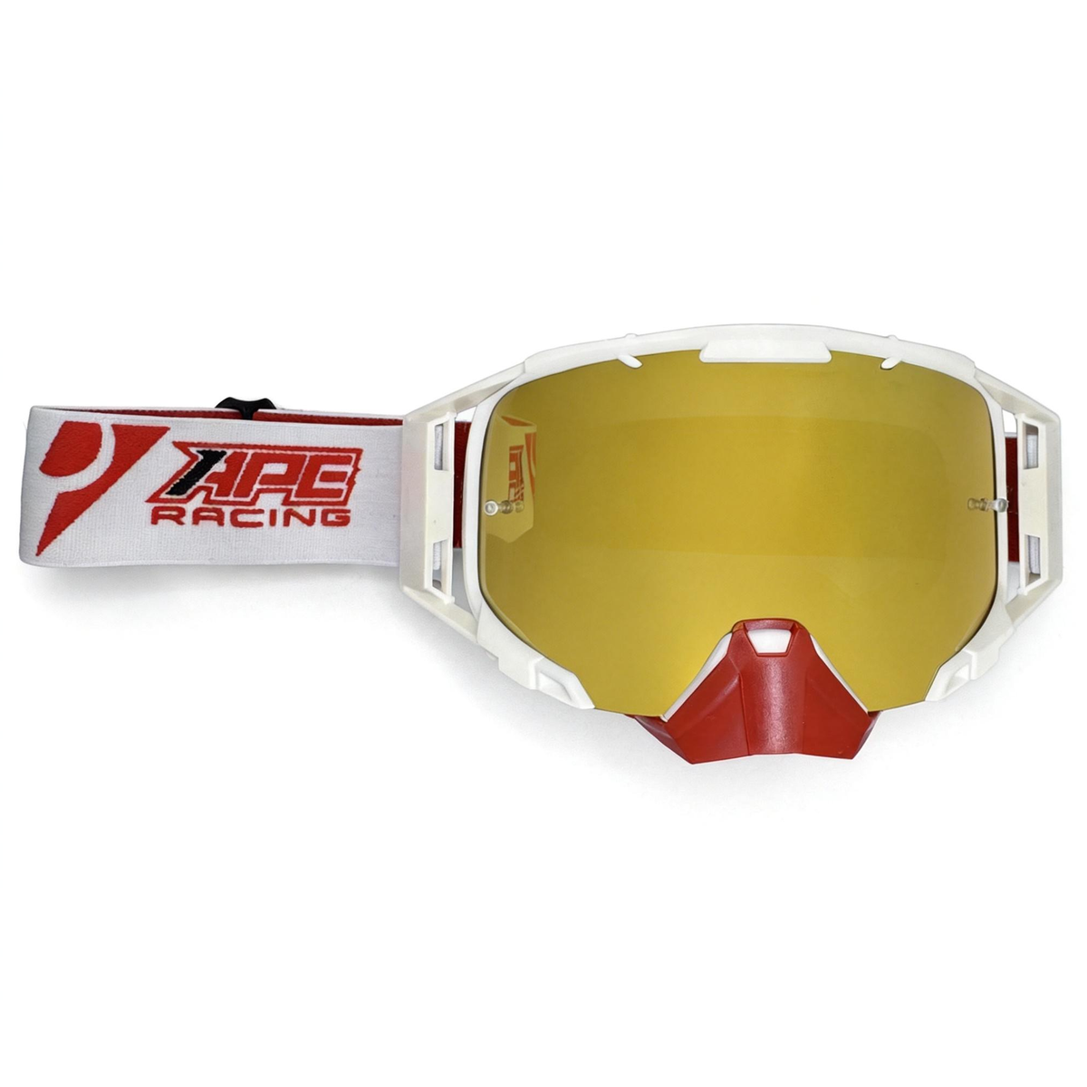 Gafas MX APE RACING: Lentes antivaho WideVision con estabilizadores y protector nasal extraíble