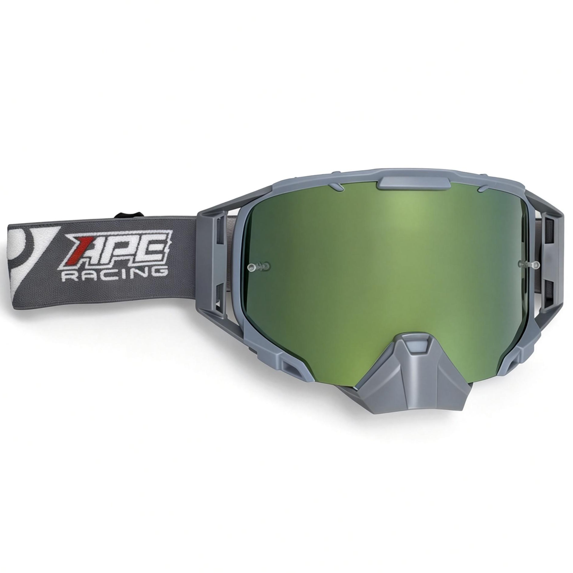 APE RACING MX Goggles – Anti-Fog WideVision Lens with Outriggers & Rem