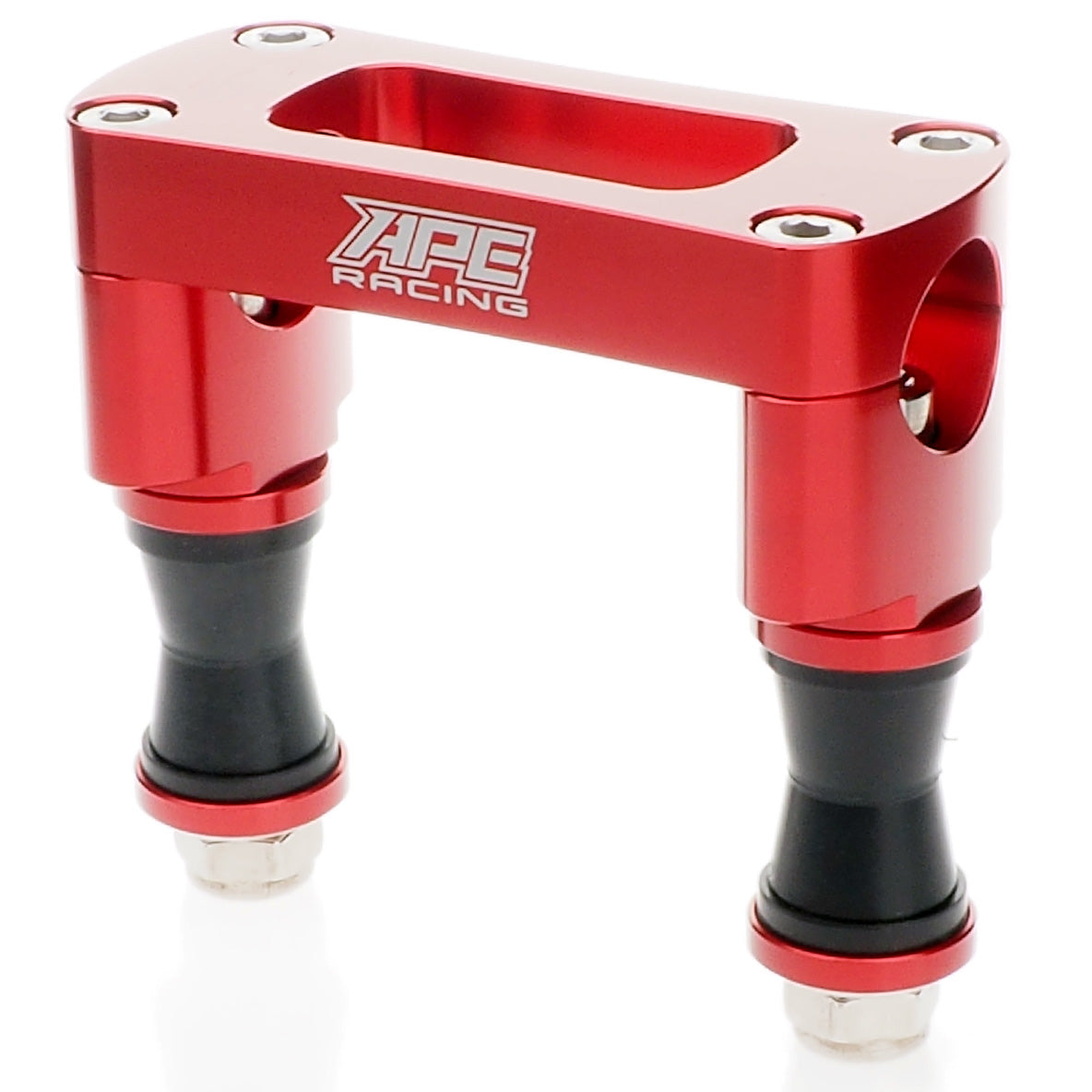 Abrazadera de manillar antivibración para manillares Fat Bar de 1-1/8 pulgadas, soporte de vástago de dirección ATV de aluminio CNC, espaciado de pernos de 100 mm para vástagos ATV de repuesto (rojo) 