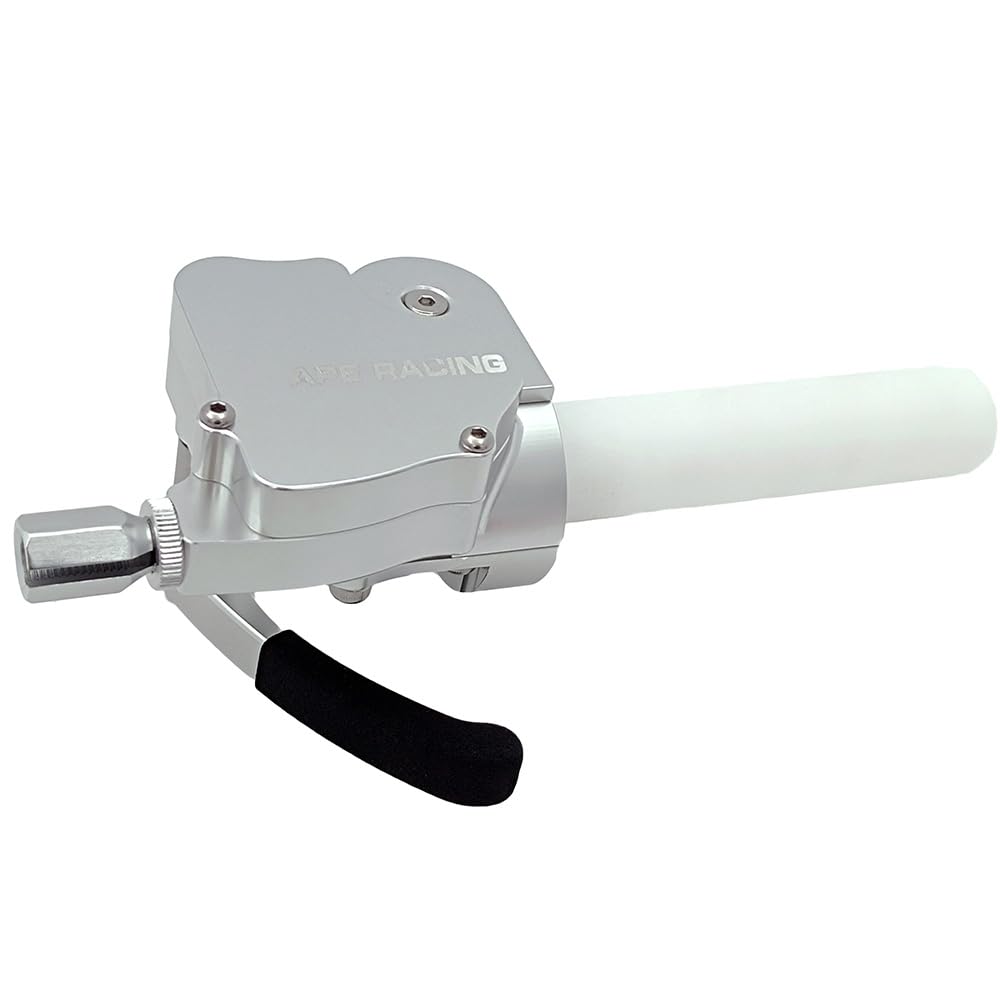 Acelerador de pulgar y giro APE RACING de doble gas para ATV y motocross – Manillar de aluminio macizo de 7/8" (plateado)