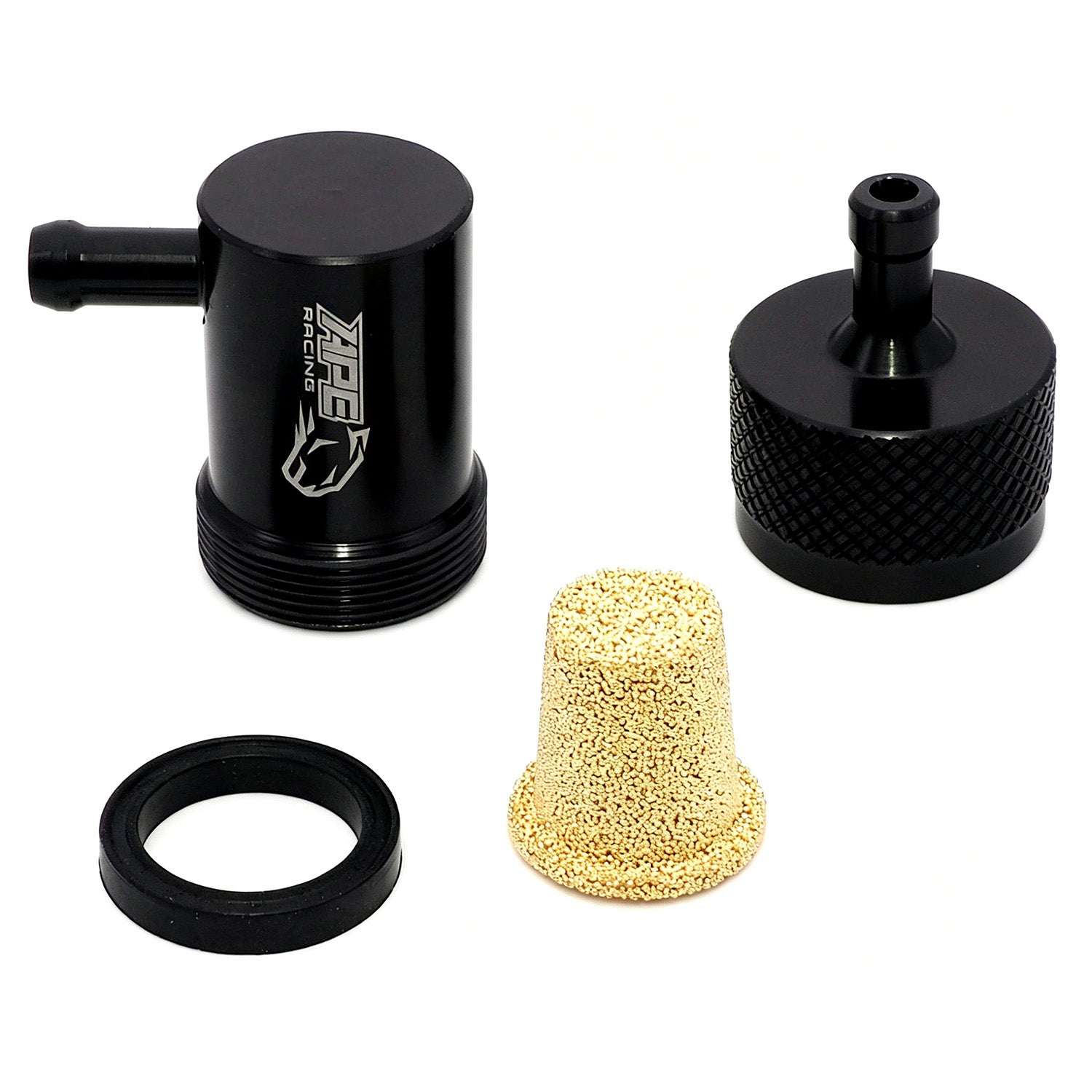 APE RACING 90 Degree Inline Fuel Filter for 1/4" Fuel Line – Billet Aluminum