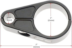 Abrazaderas de línea de freno de palanquilla para vehículos todo terreno, de aluminio CNC, compatibles con tubos de brazo A redondos de 1 pulgada y 3/4 de pulgada, incluye espaciadores de goma, par negro 