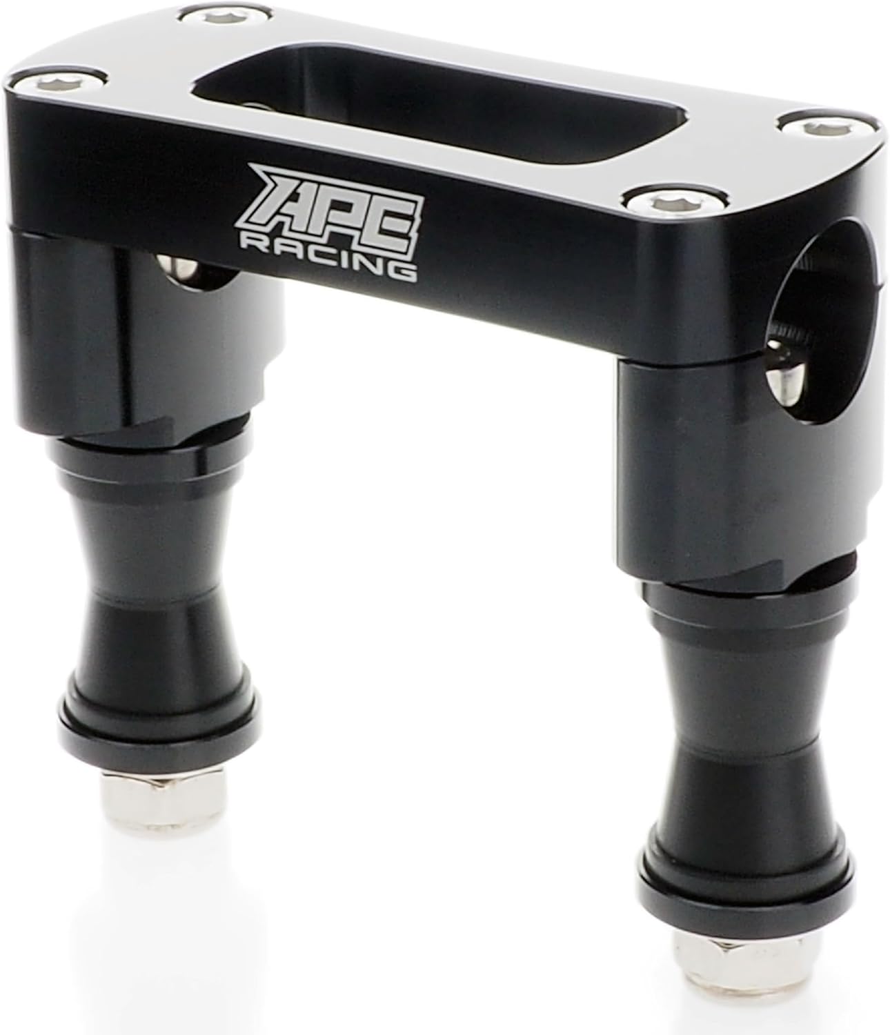 Abrazadera antivibración para manillar Fat Bar de 1-1/8 pulgadas, soporte de vástago de dirección ATV de aluminio CNC, espaciado de pernos de 100 mm para vástagos ATV de repuesto (negro) 