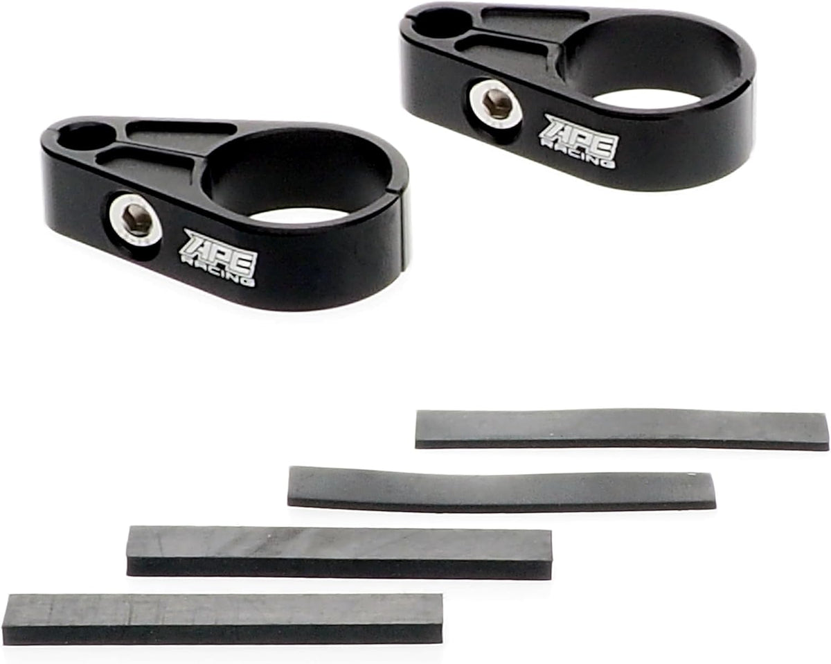 Abrazaderas de línea de freno de palanquilla para vehículos todo terreno, de aluminio CNC, compatibles con tubos de brazo A redondos de 1 pulgada y 3/4 de pulgada, incluye espaciadores de goma, par negro 