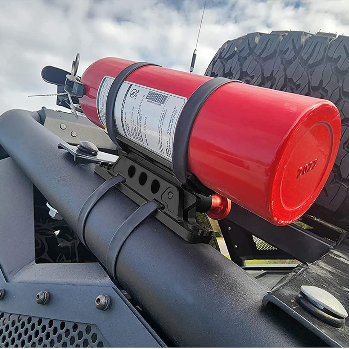 Soporte universal de barra antivuelco para extintor de incendios de liberación rápida de aluminio billet APE RACING para vehículos todoterreno UTV/ATV 