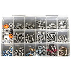 Pit Crew Tools KTM Dirtbike Bolt Kit – SX SXF EXC XC XCF SMR 142-Piece Maintenance Hardware Set
