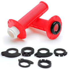 Puños de manillar APE RACING antideslizantes con bloqueo giratorio para acelerador, para motocicleta, motocross, todoterreno (rojos) 