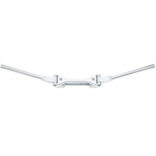 Guidon APE RACING Flex surdimensionné 1-1/8" argenté pour moto enduro, motocross, quad, VTT