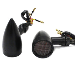 Intermitentes LED vintage de metal para motocicleta APE RACING, luces traseras negras M10