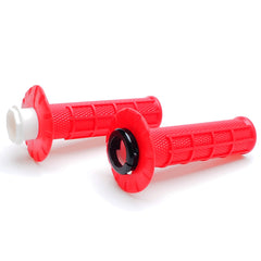 Puños de manillar APE RACING antideslizantes con bloqueo giratorio para acelerador, para motocicleta, motocross, todoterreno (rojos) 