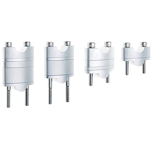 Elevadores de manillar APE RACING de aluminio macizo con altura ajustable para manillares de 7/8" (22 mm) para motocicletas, todoterrenos, motos de cross y cuatriciclos (7/8", plateados)