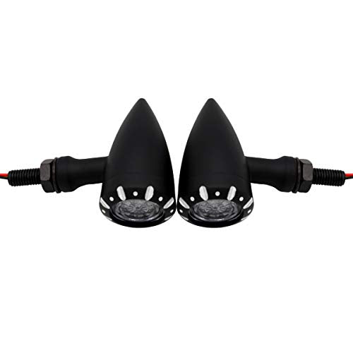 APE RACING Motorcycle Metal LED Taillight Turn Signals with Running Braking Rear Lights Black M10
