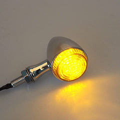 Intermitentes para motocicleta APE RACING, estilo bala clásico, de metal, LED, universales, con orificios de 10 mm (cromados y ahumados).