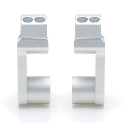 Elevadores de abrazadera de manillar pivotantes APE RACING de 2" de altura, plateados, para manillares de 7/8" o 1 1/8", montaje en abrazadera de potencia de 1-1/8".