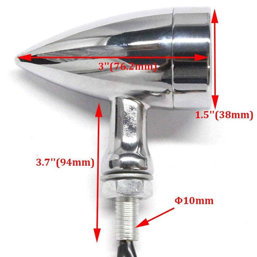 Intermitentes LED vintage de metal para motocicleta APE RACING, luces traseras cromadas M10