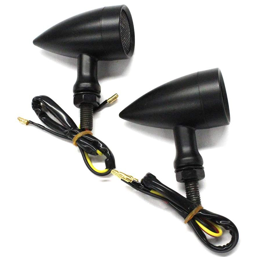 Intermitentes LED vintage de metal para motocicleta APE RACING, luces traseras negras M10