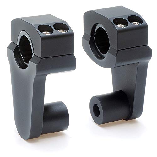 Elevadores de abrazadera de manillar pivotantes APE RACING de 2" de altura, negros, para manillares de 7/8" o 1 1/8", montaje en abrazadera de potencia de 7/8".