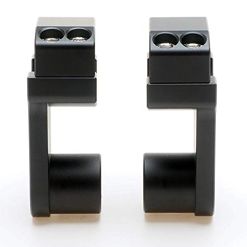 Elevadores de abrazadera de manillar pivotantes APE RACING de 2" de altura, negros, para manillares de 7/8" o 1 1/8", montaje en abrazadera de potencia de 1-1/8".