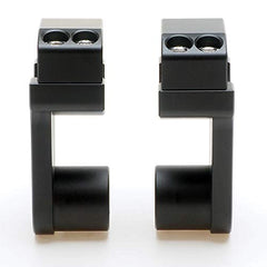 Elevadores de abrazadera de manillar pivotantes APE RACING de 2" de altura, negros, para manillares de 7/8" o 1 1/8", montaje en abrazadera de potencia de 1-1/8".