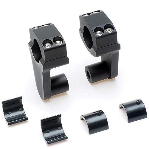 Elevadores de abrazadera de manillar pivotantes APE RACING de 2" de altura, negros, para manillares de 7/8" o 1 1/8", montaje en abrazadera de potencia de 7/8".