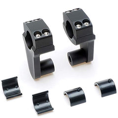 Elevadores de abrazadera de manillar pivotantes APE RACING de 2" de altura, negros, para manillares de 7/8" o 1 1/8", montaje en abrazadera de potencia de 7/8".