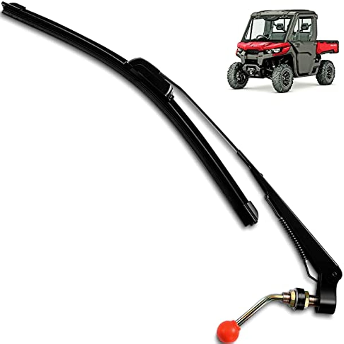 Limpiaparabrisas manual UTV (13", 14" o 16") de goma con protección UV para Polaris, Can-Am, Kawasaki, Honda, Yamaha, carrito de golf Side by Side