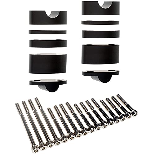 Elevadores de manillar APE RACING de aluminio macizo con altura ajustable para manillares de 7/8" y 22 mm, para motocicletas, todoterrenos, motos de cross y cuatriciclos (7/8", negro)