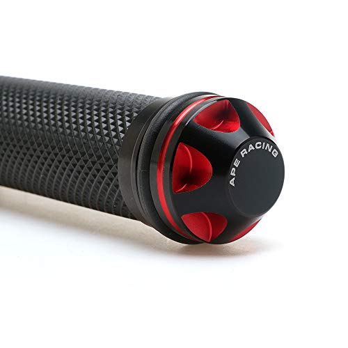 Puños de motocicleta de 7/8" - Puños universales de aluminio CNC con gel y goma para manillar de 7/8" (rojos)