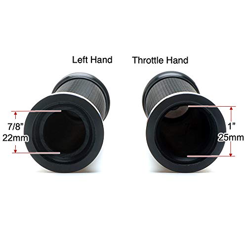 Puños de motocicleta de 7/8" - Puños universales de aluminio CNC con gel y goma para manillar de 7/8" (rojos)
