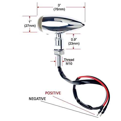 Intermitentes para motocicleta APE RACING, estilo bala clásico, de metal, con bombillas, universales, con orificios de 10 mm (cromados y lentes ahumados).