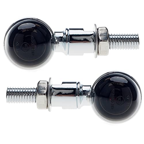 Intermitentes para motocicleta APE RACING, estilo bala clásico, de metal, con bombillas, universales, con orificios de 10 mm (cromados y lentes ahumados).